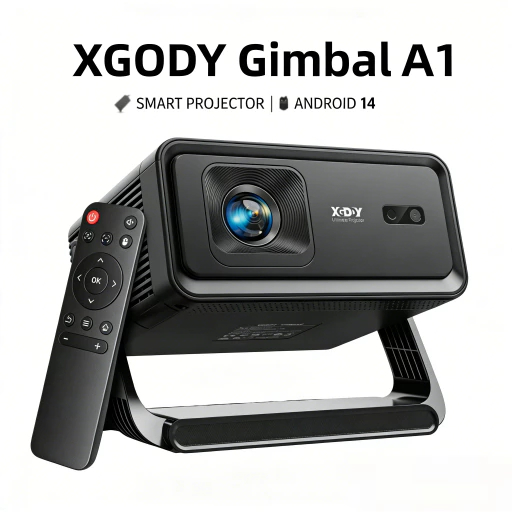 XGODY Gimbal A1 โปรเจคเตอร์พกพา ความคมชัด 4K 1080P ออโต้โฟกัส ระบบ Android 14 ลำโพงในตัว