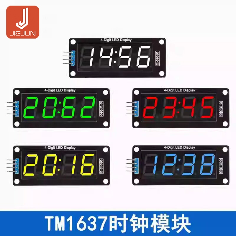 TM1637 โมดูลแสดงนาฬิกาหลอดดิจิตอลเจ็ดส่วนสี่หลักขนาด 0.56 นิ้ว - จอแสดงผลนาฬิกาอิเล็กทรอนิกส์พร้อมตัวบ่งชี้ชั่วโมงนาฬิกา