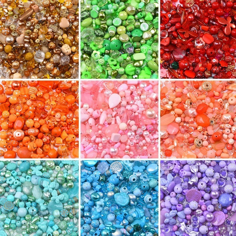 ลูกปัดอะคริลิค 40ก สีผสมรูปร่างไม่สม่ําเสมอสําหรับเครื่องประดับ ทําเอง ทําสร้อยข้อมืออุปกรณ์เสริม รับ 3-5ก ฟรี