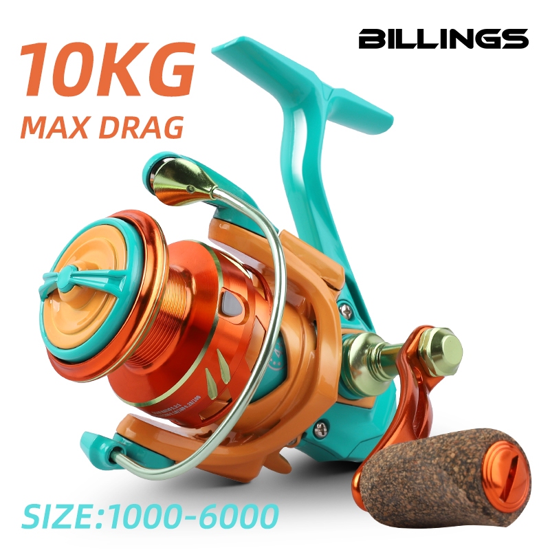BILLINGS HC1000-6000 รอกตกปลาแบบหมุน | 5.2:1 อัตราทดเกียร์ 22LB ลากสูงสุดโลหะ Spool Rocker Bold Line แหวนน้ําเค็มน้ําจืด