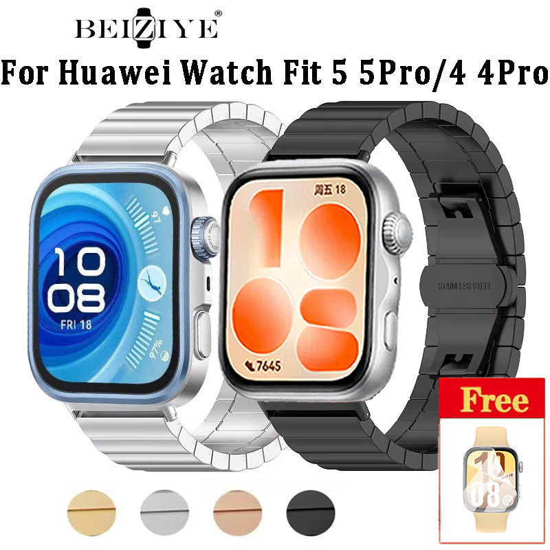 สแตนเลส Streel Band สําหรับ Huawei Watch Fit 5 5 Pro โลหะหรูหราธุรกิจสร้อยข้อมือ สําหรับ Huawei Watch Fit 4/Fit 3 สายนาฬิกาอุปกรณ์เสริม