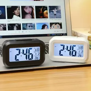 คลังสินค้า LCD นาฬิกาปลุกตั้งโต๊ะดิจิตอล Digital Clock/Alarmตัวเลขใหญ่มีไฟหน้าจอ นาฬิกาปลุกแบบตัวเลข
