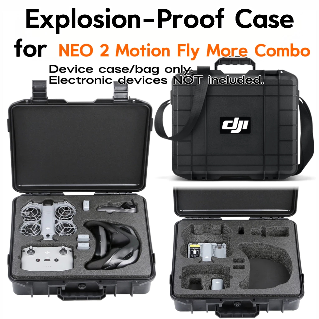 กระเป๋าเก็บอุปกรณ์แข็งสำหรับ DJI Neo2 Motion Fly More Combo ทนสั่นสะเทือน กันตก ทนทาน กันน้ำได้