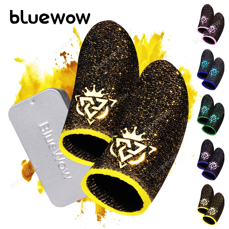 Shark KingBlueWowปลอกนิ้วสําหรับเล่นเกม,กระพริบเงินไฟเบอร์Gamer Touchscreen Finger & Thumb Covers,ป้องกันเหงื่อ,Breathable,PUBGถุงมือเกมสําหรับโทรศัพท์/แท็บเล็ต