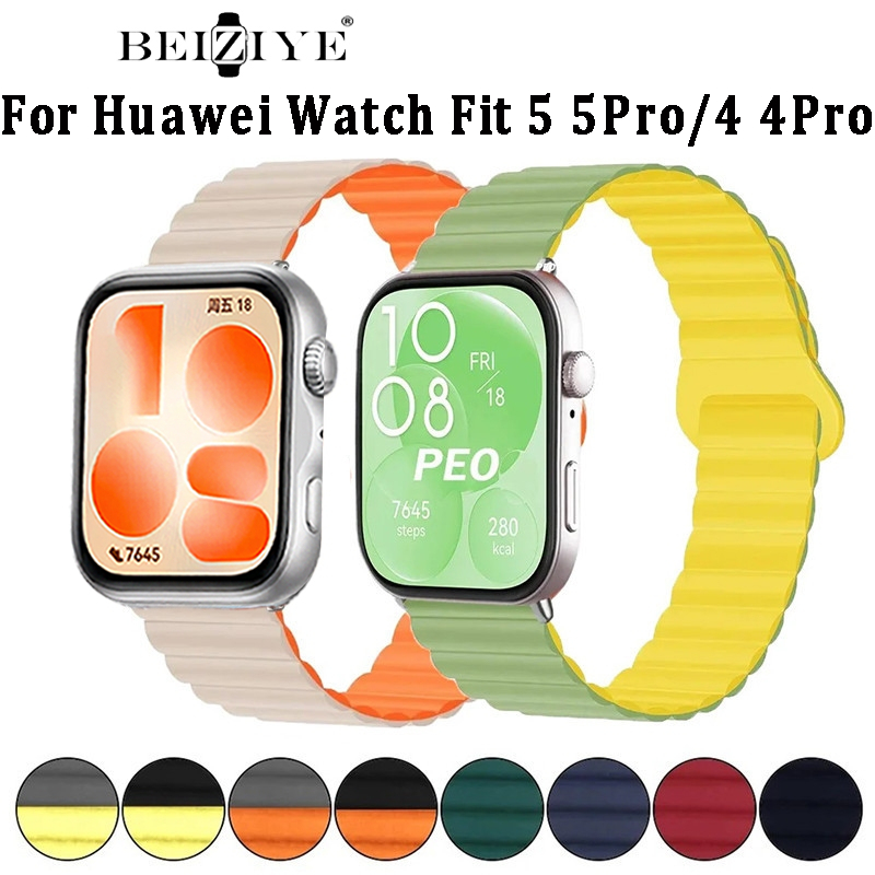Magnetic Loop Band สําหรับ Huawei Watch Fit 5 Pro Smartwatch สร้อยข้อมือซิลิโคนกีฬานาฬิกาสําหรับ Huawei Fit 4/3 สร้อยข้อมืออุปกรณ์เสริม