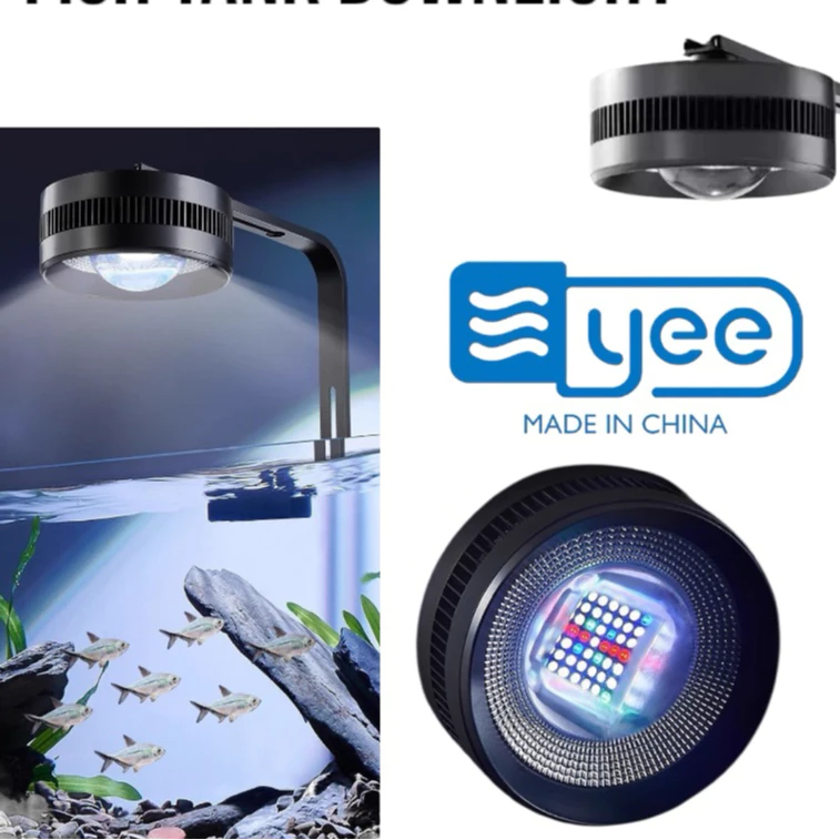 【จัดส่ง 24 ชั่วโมง】YEE LED Full spectrum fish tank downlight มีขาแขวน 35/55 W hogh power ทรงกลม ครบ สเปกตรัม แสงขาว ไฟ Hillstream ไม้น้ำ