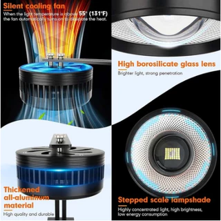 【จัดส่ง 24 ชั่วโมง】YEE LED Full spectrum fish tank downlight มีขาแขวน 35/55 W hogh power ทรงกลม ครบ สเปกตรัม แสงขาว ไฟ Hillstream ไม้น้ำ