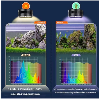 【จัดส่ง 24 ชั่วโมง】YEE LED Full spectrum fish tank downlight มีขาแขวน 35/55 W hogh power ทรงกลม ครบ สเปกตรัม แสงขาว ไฟ Hillstream ไม้น้ำ