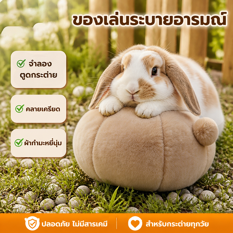 ของเล่นกระต่าย ลูกบอลระบายอารมณ์ ของเล่นจำลองตูดกระต่าย ลดพฤติกรรมก้าวร้าว ไม่กัดเฟอร์นิเจอร์