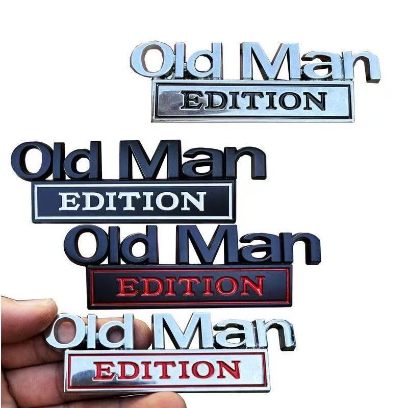Old Man Edition 3D สติกเกอร์สัญลักษณ์ป้าย Fender ตลก Decals รถบรรทุกเปลี่ยนประตูตกแต่งสําหรับรถยนต์ Universal SUV