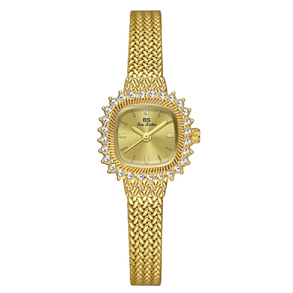 BS Bee Sister Elegant แฟชั่นผู้หญิงนาฬิกา Luxury Gold Silver Quartz นาฬิกาผู้หญิง