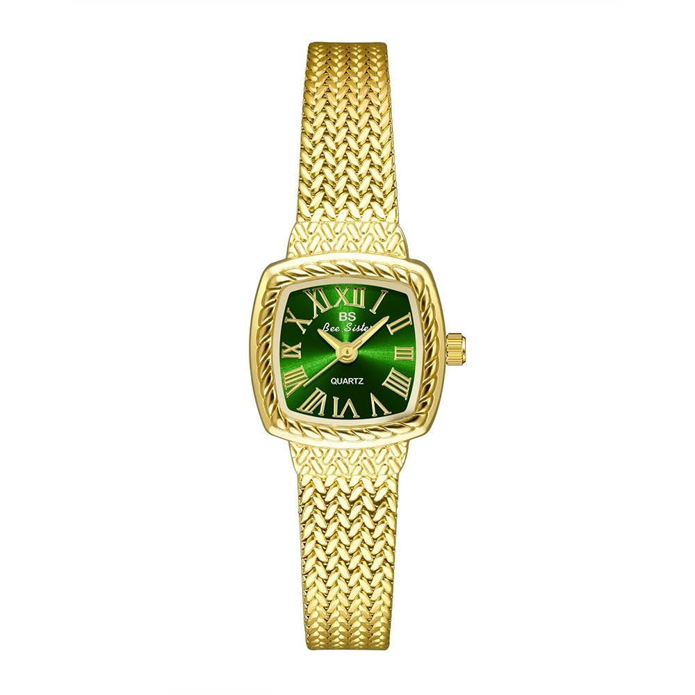 BS Bee Sister Square Dial นาฬิกาผู้หญิง Casual Quartz Elegant นาฬิกาผู้หญิง