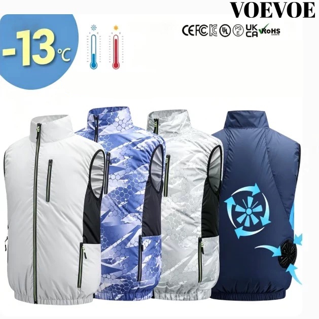 VOEVOE เสื้อกั๊กพัดลมระบายความร้อนสําหรับผู้ชายและผู้หญิง/26377