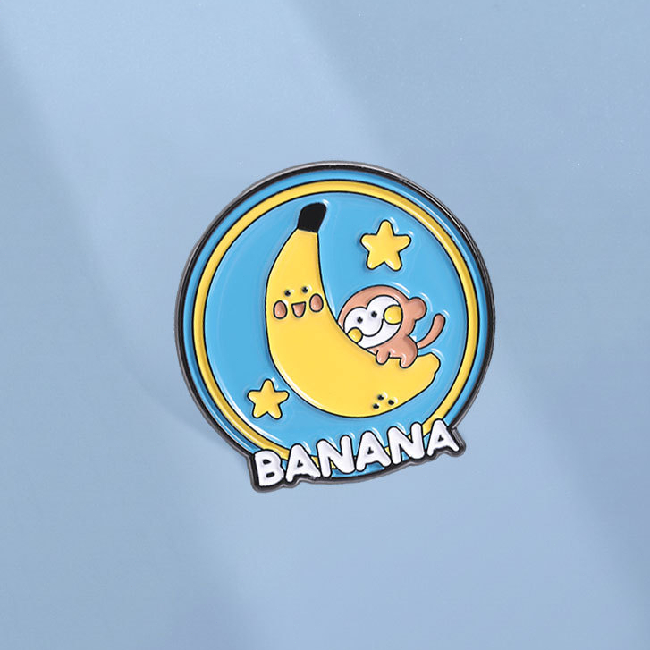 น่ารักกล้วยลิงเคลือบ Pin การ์ตูนสัตว์เข็มกลัดตลก BANANA Lapel Badges กระเป๋าเป้สะพายหลังอุปกรณ์เสริมของขวัญสําหรับเพื่อน