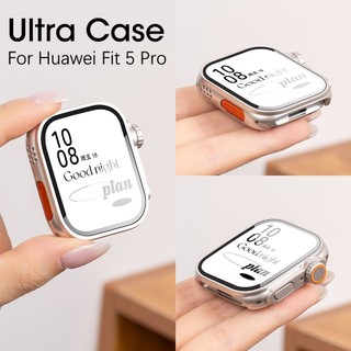 สําหรับ Huawei Watch Fit 5 Pro เคสป้องกัน Modify Ultra Case [เปลี่ยนทันทีในอัพเกรด Ultra2] เคสแข็งพีซีพร้อมฟิล์มกระจกนิรภัยสําหรับ Huawei Watch Fit5 Fit4 Fit3