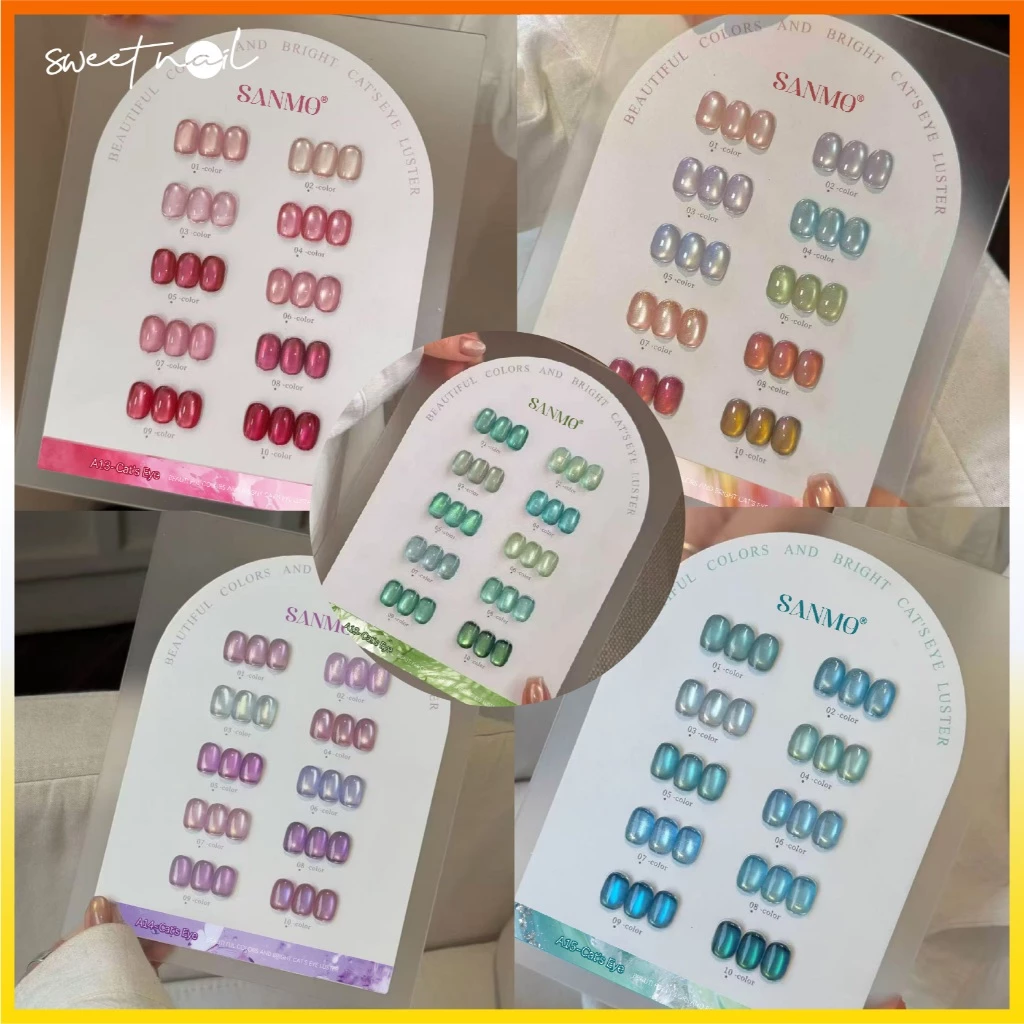 เตรียมจัดส่ง✅✅,,ประเทศไทยการจัดส่งสินค้า✨SANMO กาวยาทาเล็บตาแมวคุณภาพสูง 5 รูปแบบ 10 สี, สีเต็มติดทนนานไม่เหลืองหลายสีเหมาะสําหรับสามเณรและแผงมืออาชีพ