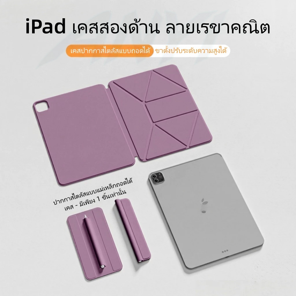 🚀ส่งไว วันถัดไป! เคส iPad บางเฉียบ มีขาตั้งในตัว ติดแม่เหล็กแรงสูง ไร้ขอบ กันกระแทกระดับทหาร เต็มจอ สำหรับเรียน ทำงาน วาดรูป จดโน้ต รองรับ iPad Pro 11"/13", Air 11"/13" และ iPad Gen 10  เคสไอแพด