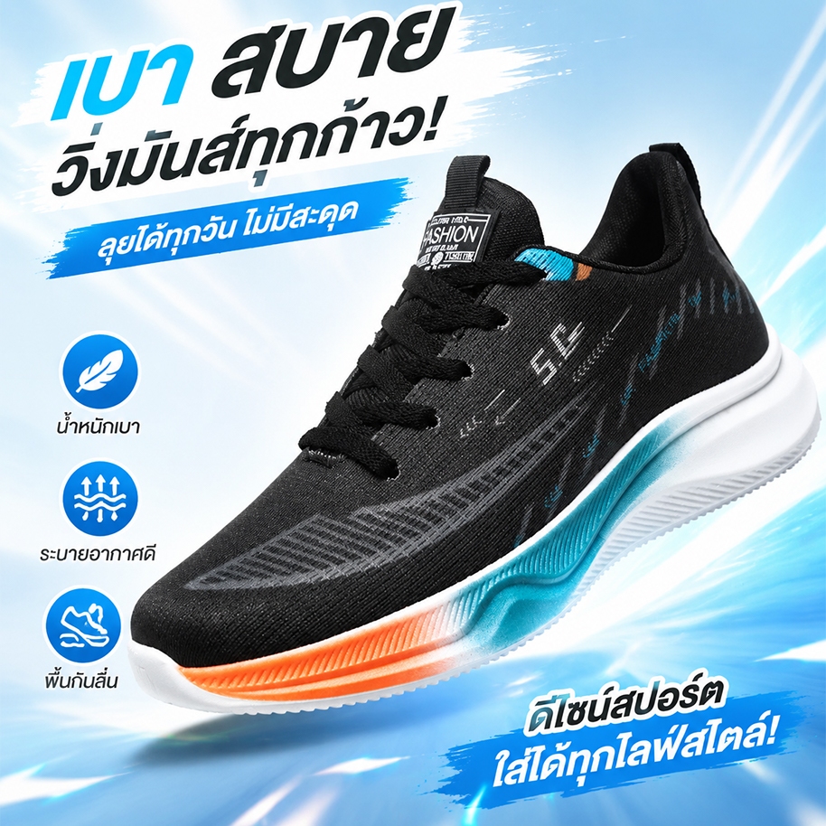 งานเทสดีงานสปอร์ตสุด รองเท้าผ้าใบแฟชั่น 39-44 พร้อมส่งฟรี รองเท้ากีฬาลำลอง ใส่วิ่งได้ นุ่ม กันลื่น