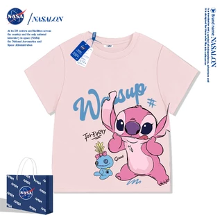 NASA ชุดครอบครัว เสื้อยืดแขนสั้น สติชลายการ์ตูน เสื้อคู่แม่ลูก ผ้าฝ้าย 100% สวมใส่สบาย ระบายอากาศได้ดี เสื้อยืดผู้หญิงสวยๆ