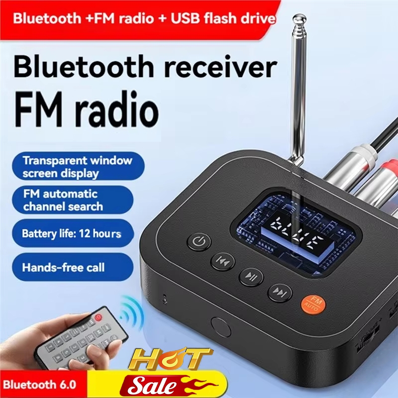 2In1 บลูทูธ 6.0 เครื่องรับสัญญาณเสียงวิทยุ FM 3.5 มม.AUX/USB/U Disk อะแดปเตอร์บลูทูธพร้อมจอแสดงผล LC