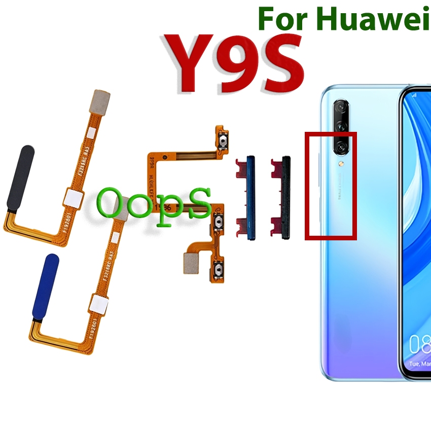 มีฟังก์ชั่นลายนิ้วมือสําหรับ Huawei Y9s กลับปุ่ม Home เครื่องสแกนลายนิ้วมือเซ็นเซอร์ Return Key + Volume Power ปุ่มสวิทช์ On Off Flex