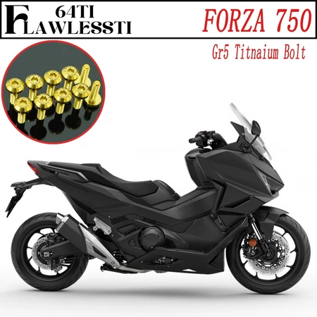 FLAWLESSTI Honda FORZA 750 น๊อตไททาเนียม เกรด5 น็อตแคร้งเครื่อง น็อตอุดน้ำมันเครื่อง น๊อตชิวหน้า น็อตยึดฝาปั้มบน ชุดน็อต