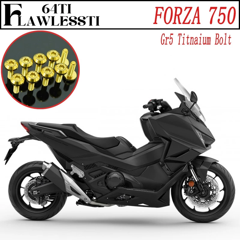 FLAWLESSTI Honda FORZA 750 น๊อตไททาเนียม เกรด5 น็อตแคร้งเครื่อง น็อตอุดน้ำมันเครื่อง น๊อตชิวหน้า น็อตยึดฝาปั้มบน ชุดน็อต