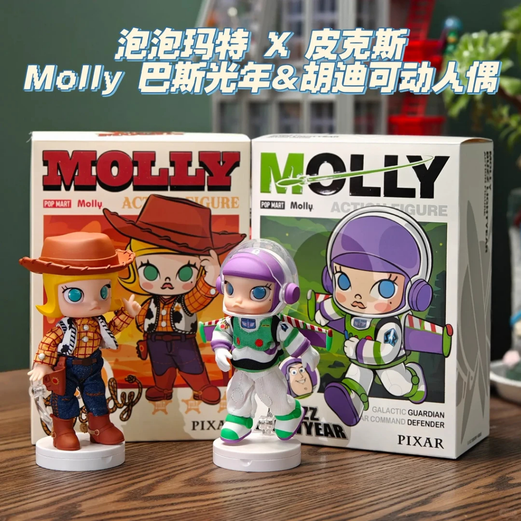 P POP MART POP MART M OL LY Buzz Lightyear Woody Action รูปอินเทรนด์ของเล่น BJD ของขวัญเครื่องประดับ