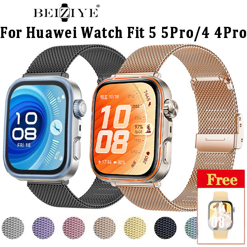 สายโลหะสําหรับ Huawei Watch Fit 5 Pro สร้อยข้อมือสําหรับ Huawei Watch Fit 4/Fit 3 สมาร์ทนาฬิกาสแตนเลสสายรัดข้อมือ Accessorie