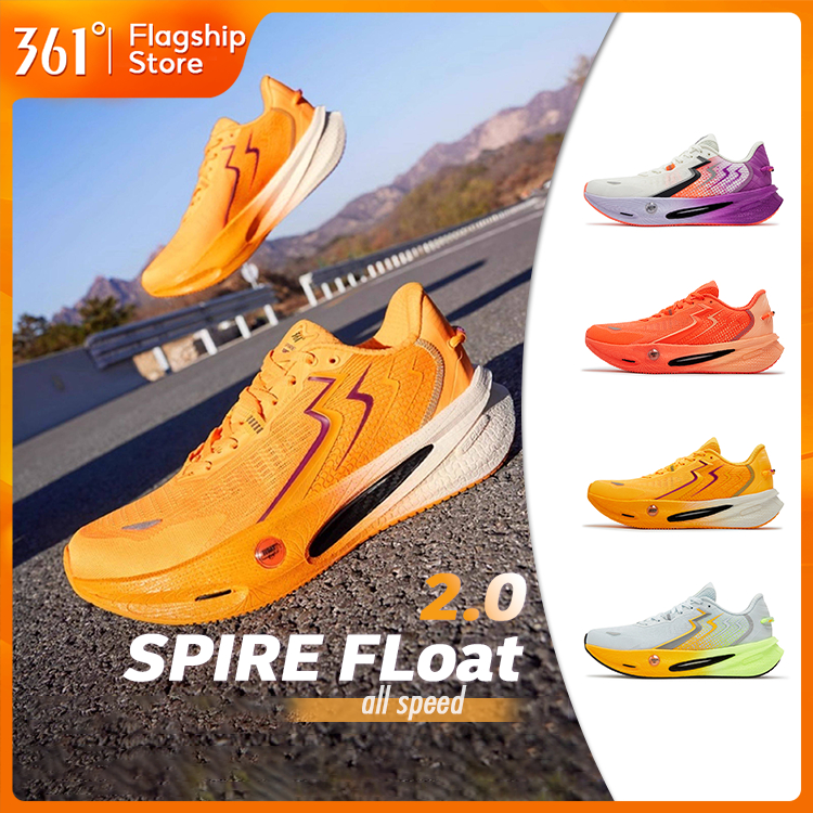 【361 Degrees】Spire Float 2.0 | รองเท้าวิ่งสำหรับผู้ชาย พื้นนุ่ม ใส่สบาย รองรับแรงกระแทกได้ดี ทรงเท้ากว้าง รองเท้าผ้าใบเนื้อนุ่ม 572512201