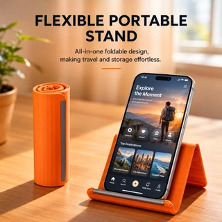 TBTIC ขาตั้งมือถือ ที่วางโทรศัพท์ Phone Stand Holder ซิลิโคนยืดหยุ่น พับได้ ปรับมุมได้ พกพาสะดวก