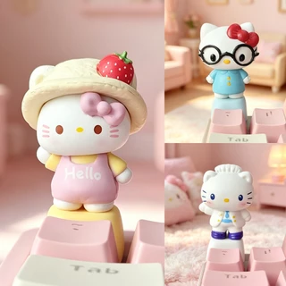 คีย์แคป 3D เฮลโลคิตตี้ หลากหลายดีไซน์ ทำด้วยเรซิน สำหรับคีย์บอร์ดกลไก แกน MX ครอส ตกแต่งคีย์บอร์ด ของขวัญสาวน่ารัก