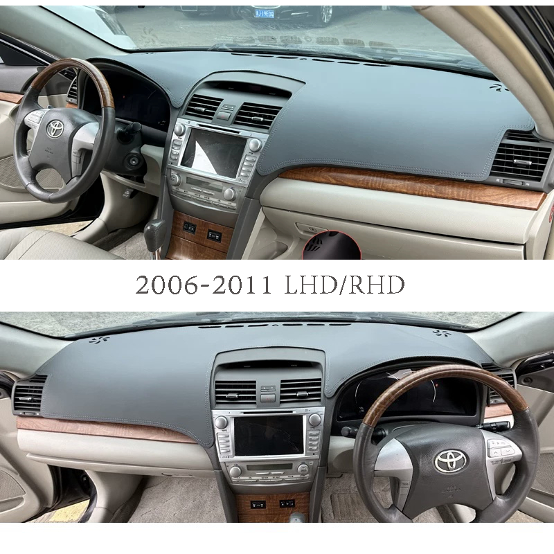 ฝาครอบแดชบอร์ดหนังสําหรับ โตโยต้า คัมรี่ 2007-2023พื้นผิวหนังเรียบที่มีเนื้อทําความสะอาดง่ายป้องกันแผงหน้าปัดที่ทนทานอัพเกรดภายในหรู