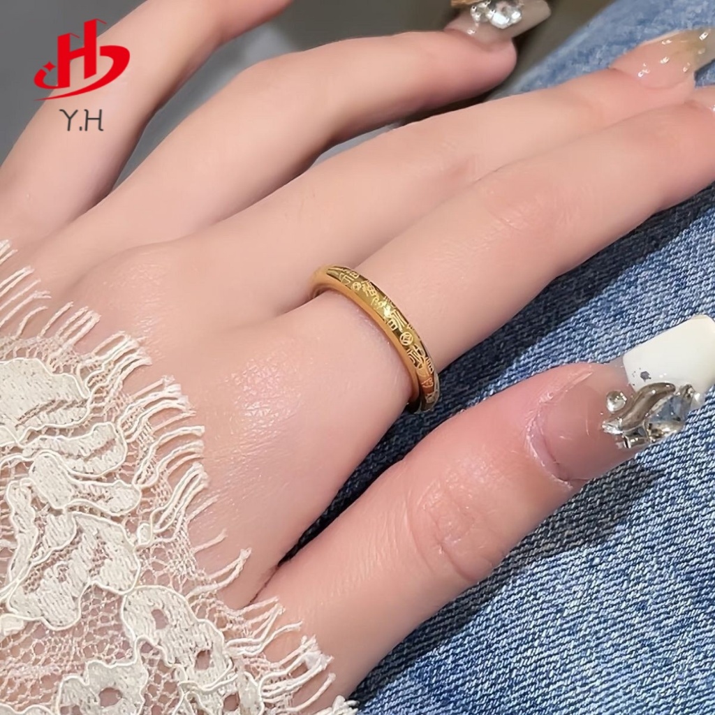 ⭐Y.H⭐ นักบวช  สีทอง  18K  แหวนสแตนเลส