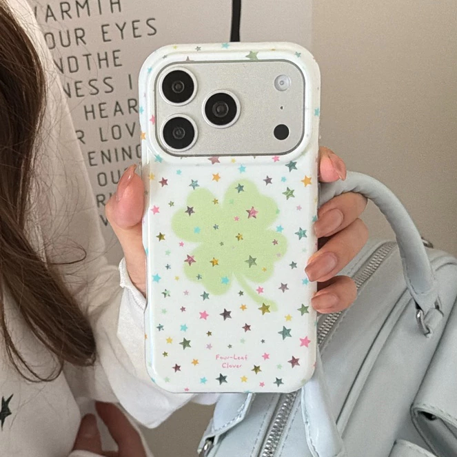 สําหรับ iphone Case 17 Pro Max 16 Pro Max 15 Pro Max Star Clover เคสโทรศัพท์