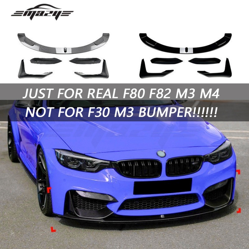 【M3 BUMPER NOT FIT】เหมาะสําหรับ BMW 3 Series 4 Series M3 M4 F80 F81 F82 F83 กันชนหน้าด้านหน้า Lip ด้