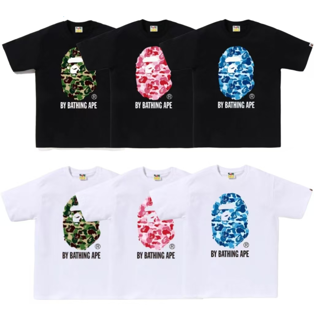 t shirt for menเสื้อยืด APE แขนสั้น พิมพ์ลาย ลาย Cameo สำหรับผู้ชาย สีขาว summer สวมใส่ง่ายในฤดูร้อน