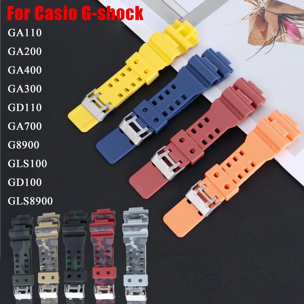สําหรับ Casio G-shock GA110 GA200 GA400 GA300 GD110 GA700 G8900 GLS100 GD100 GLS8900 ซิลิโคนเปลี่ยนสายนาฬิกาสายรัดข้อมือ