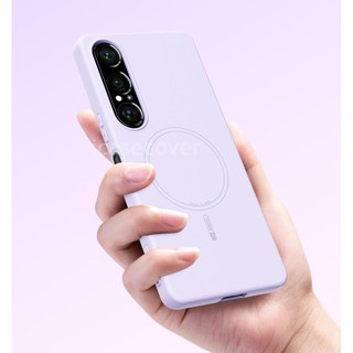 Sony Xperia 10 5 1 V VI VII 5G เคสแม่เหล็กซิลิโคนเหลวหรูหราในตัวฝาครอบป้องกัน Flocking