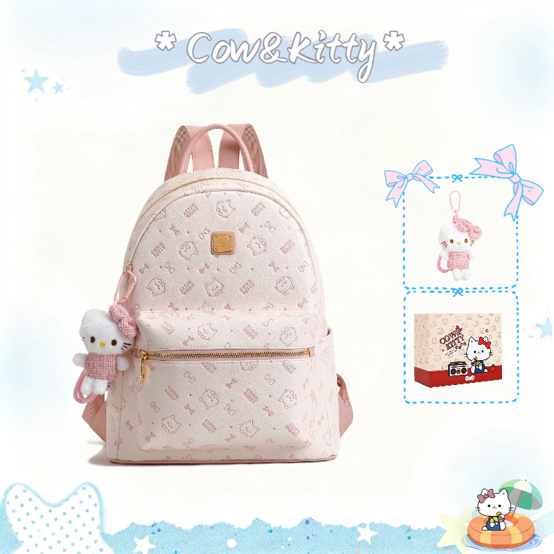 กระเป๋าเป้ Cow&Kitty Hello Kitty Series สีชมพู ขนาดใหญ่ กระเป๋ากันน้ำ กระเป๋าเป้สะพายหลัง