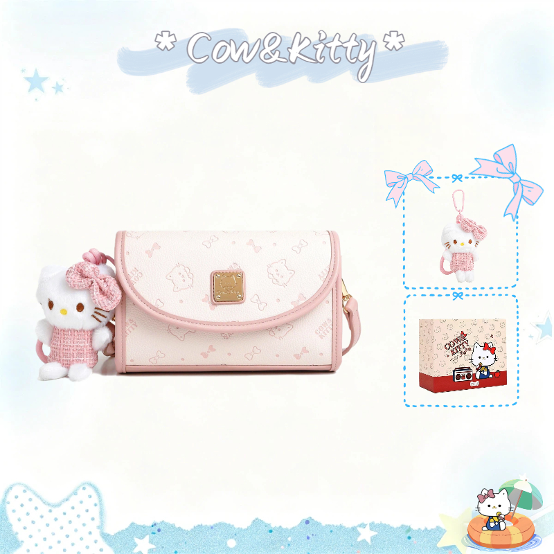 กระเป๋าสะพายข้าง Cow&Kitty กระเป๋าถือน่ารักสีชมพู กระเป๋าสะพายเกาหลีอินเทรนด์เป็นตัวเลือกที่ดีที่สุดสําหรับเป็นของขวัญ