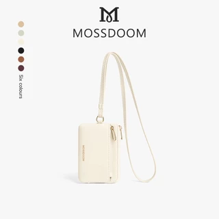MOSSDOOM Vivia Card Holder กระเป๋าสตางค์พร้อมสายคล้องคอ ขนาดกะทัดรัด หนัง PU อะไหล่ทอง ดูเรียบหรู