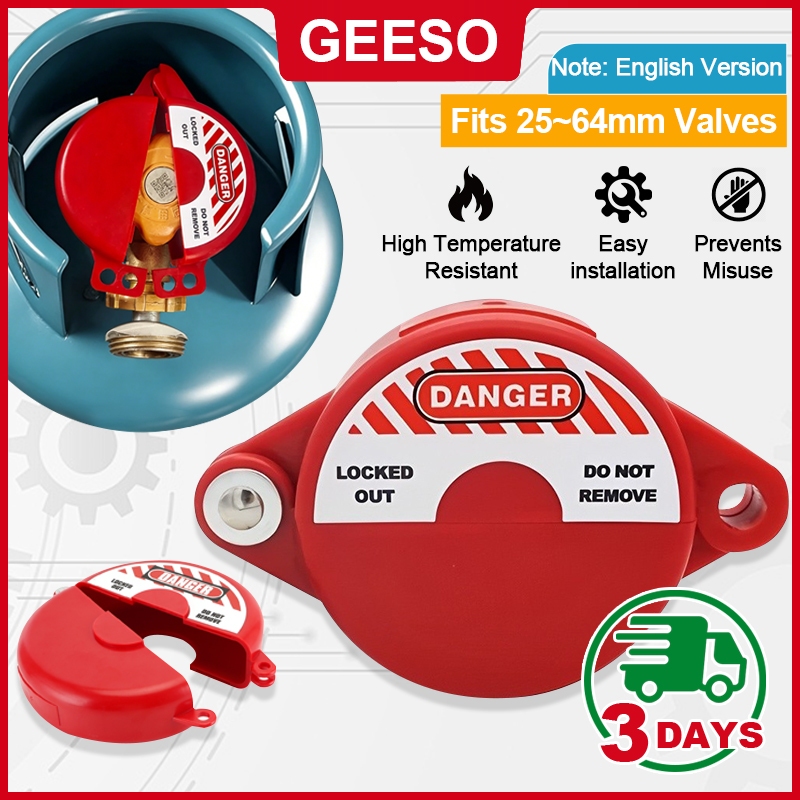 GEESO วาล์วล็อคถังแก๊ส ขนาด 25-64 มิลลิเมตร วัสดุพลาสติก ABS วิศวกรรม ไม่รวมกุญแจล็อค 25-64mm Gas Tank Valve Lock ABS Engineering Plastic Ball Valve Lock Without Padlock 阀门锁