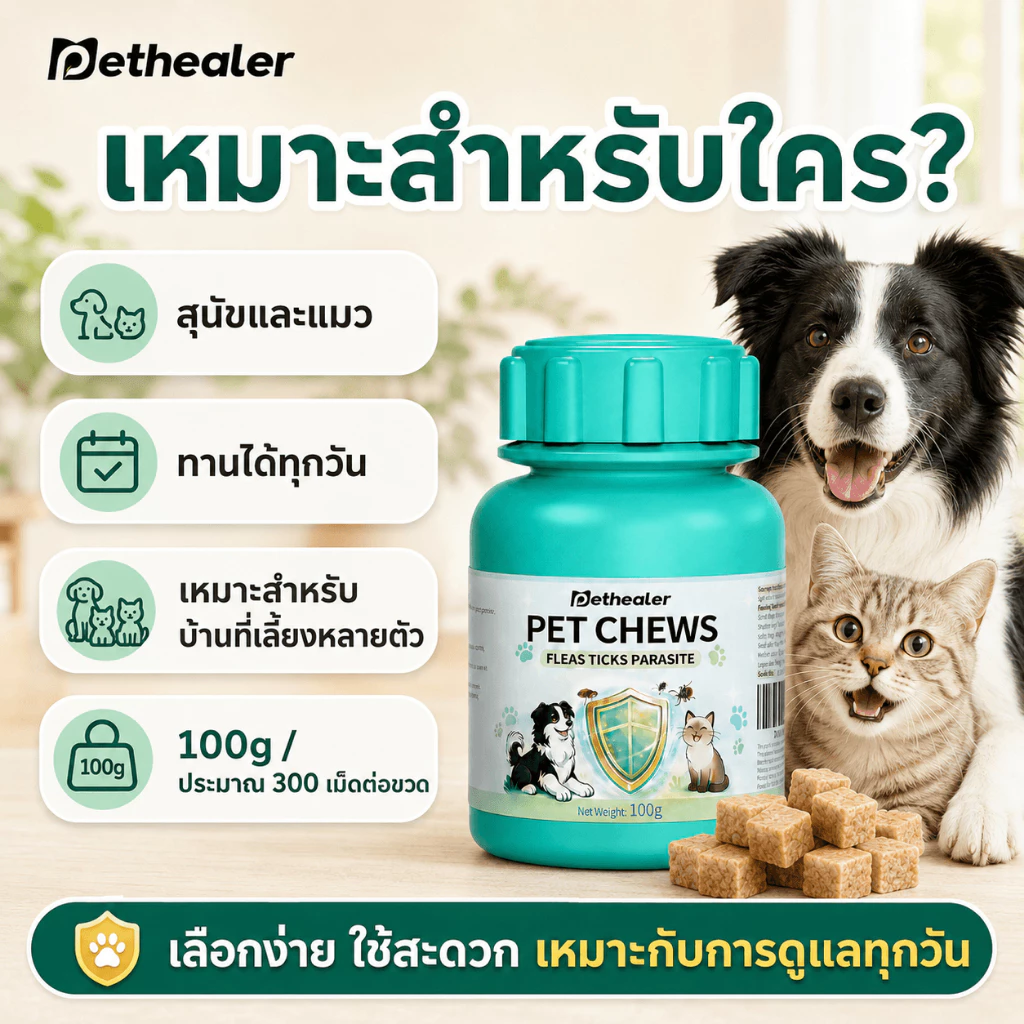 Pethealer ขนมเนื้อไก่สุนัขและแมว เคี้ยวง่าย ดูแลสุขภาพลำไส้ thumbnail 4