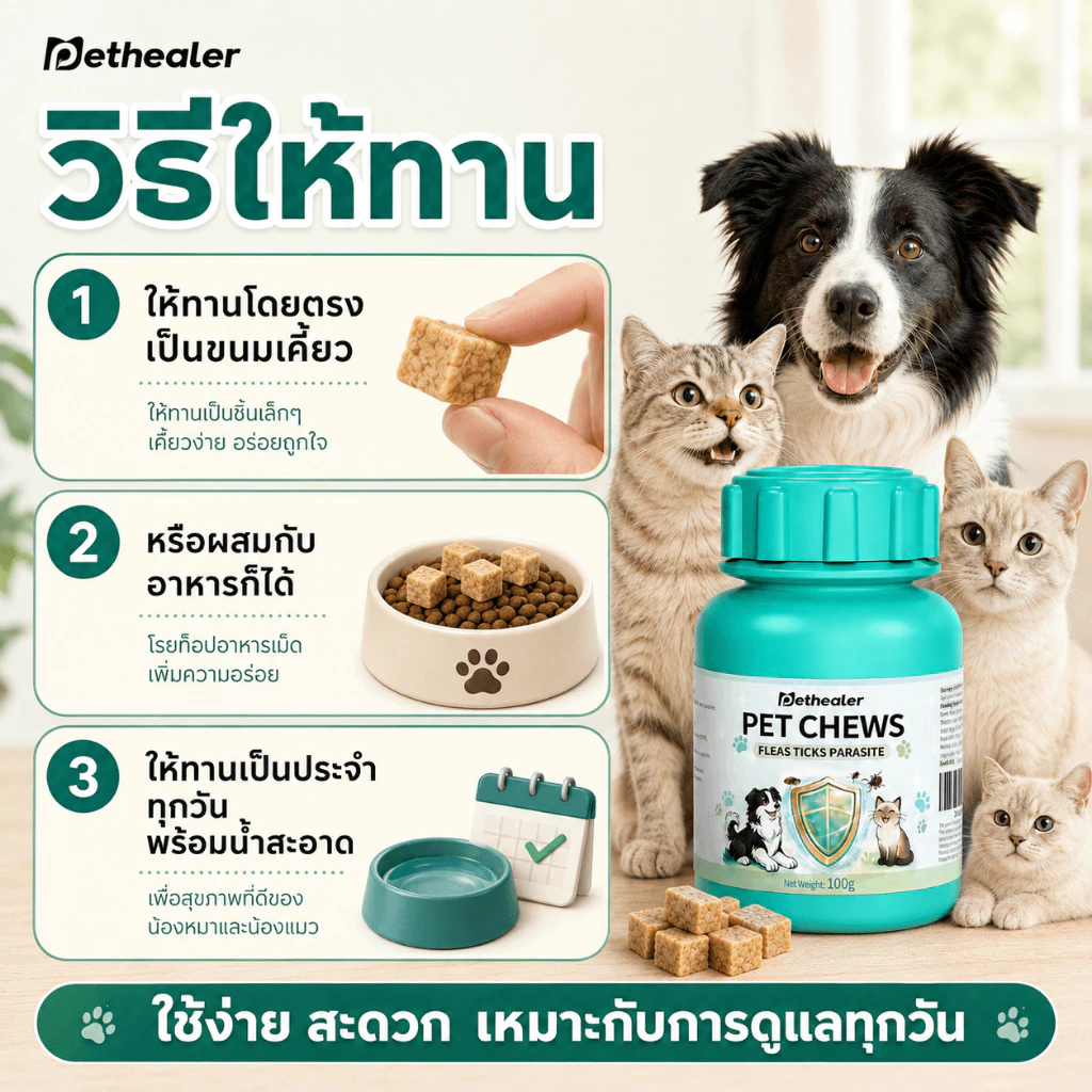 Pethealer ขนมเนื้อไก่สุนัขและแมว เคี้ยวง่าย ดูแลสุขภาพลำไส้ thumbnail 6