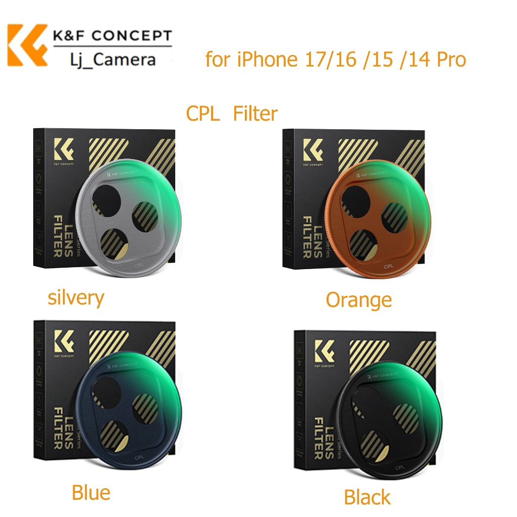 K&F Concept ตัวกรอง CPL/ND2-32 แบบปรับได้ HD น้ําหนักเบาสําหรับ iPhone 17/16 /15 /14 Pro