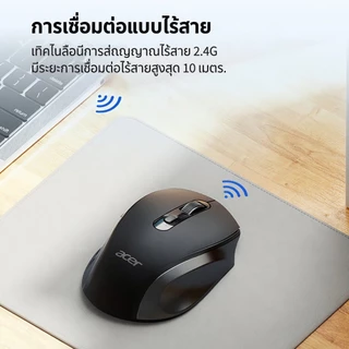 Acer เมาส์ไร้สาย L173 เชื่อมต่อ 2.4GHz 6 ปุ่ม ปรับ DPI 3 ระดับ สำหรับทำงาน เรียน และโน้ตบุ๊ก 10 เมตร