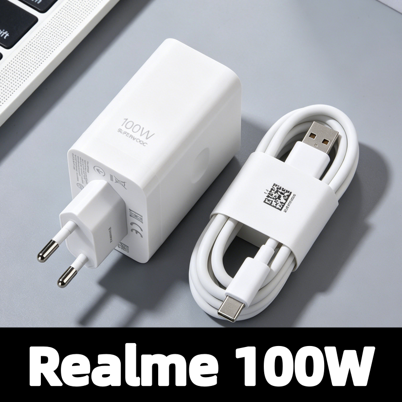 Realme 100W Original Realme 15 Pro 15T SuperVOOC EU Charger Fast Charging Power Adapter 10A USB C สําหรับ Real Me Neo7 Pro Narzo 80 Lite