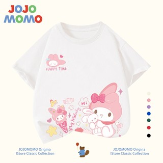 【ส่งในวันเดียวกัน】เสื้อยืดเด็กผู้หญิง ลายเมโลดี้ (My Melody) น่ารัก ไม่ต้องรีด ระบายอากาศดี ใส่สบาย สำหรับเด็ก 1-12 ปี