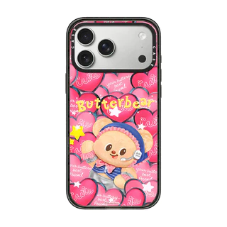 สําหรับ iPhone 17 16 15 14 13 Pro Max Plus Heart Butter Bear สติกเกอร์อะคริลิค Hard PC ฝาหลังกรณี
